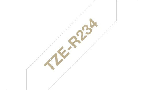 Brother TZE-R234 Tape Printer Labels Oro Sobre White — image 1
