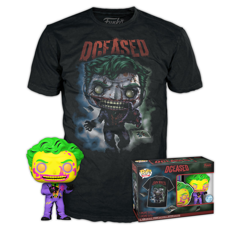 Set Figura Pop & Tee DC Comics Joker Tamaño L