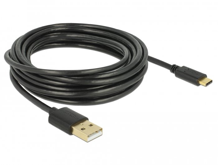 Delock USB Cable 2.0 Typ-a Male Type-c 2.0 Male 4,0M Black