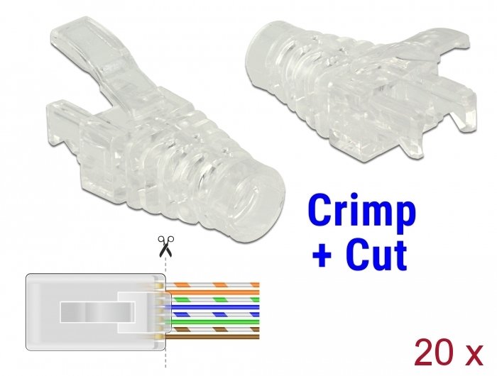 Delock Cover Cable Crimpado And Corte RJ45 Male 20 Pieces