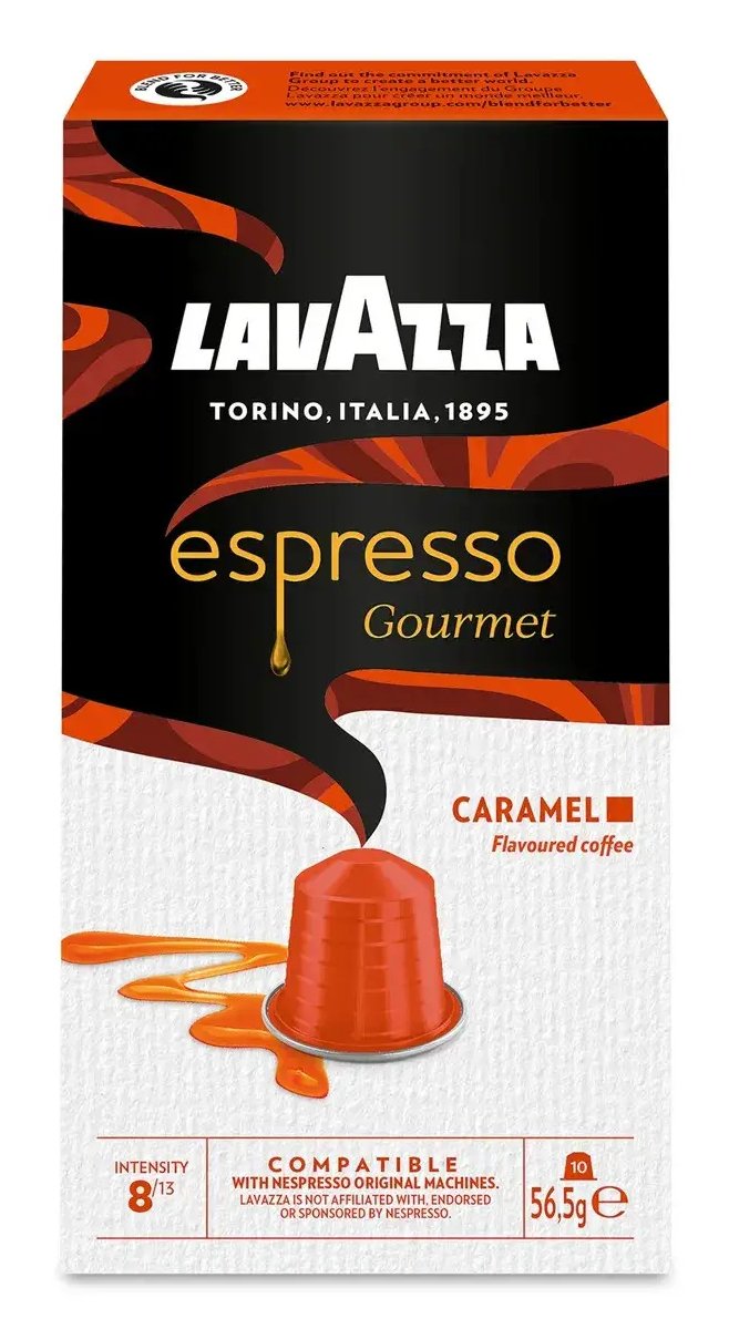 Lavazza Cápsula Espresso Gourmet Caramel Cafeteras Nespresso Box Of 10