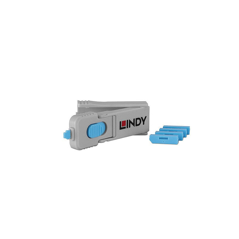 DisplayPort Port Locks Blue 4X + 1 Key