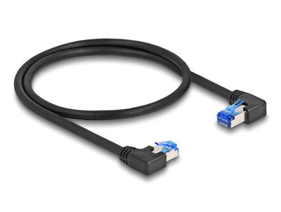Delock RJ45 Network Cable CAT.6A S/FTP Rechts / Links Angular 0,5M Black — image 1