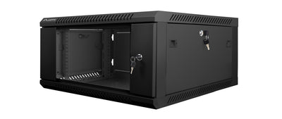 Lanberg Cabinet Mural WF01-6604-10B Black 19\1 4U IP20 600X600X165MM Up To 60KG Charging Accesorios Assembly — image 1