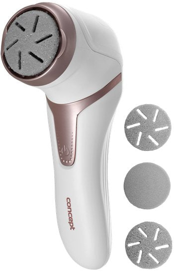 Concept PN3000 - File Eléctrica Talón, Rechargeable 3 Forros Intercambiables, Colour White