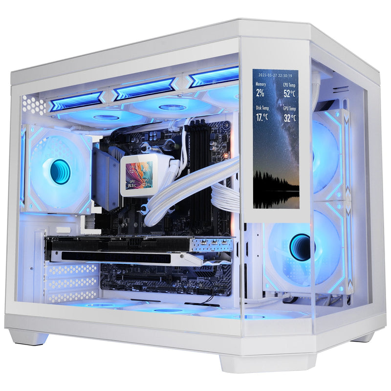 Mars Gaming Box microATX MC3T Corelcdm White M-atx / USB-C X1 / USB 3.0 X1 / USB 2.0 X1 /2X HDD + 3X SSD / Scr