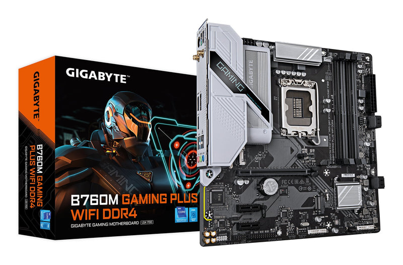 Gigabyte Motherboard B760M Intel B760 Lga 1700 microATX B760M Gaming Plus Wi-Fi DDR4 Wi-Fi 6 2XM.2