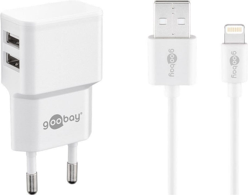 Goobay Charger Wall Dual With Cable Lightning, 44979