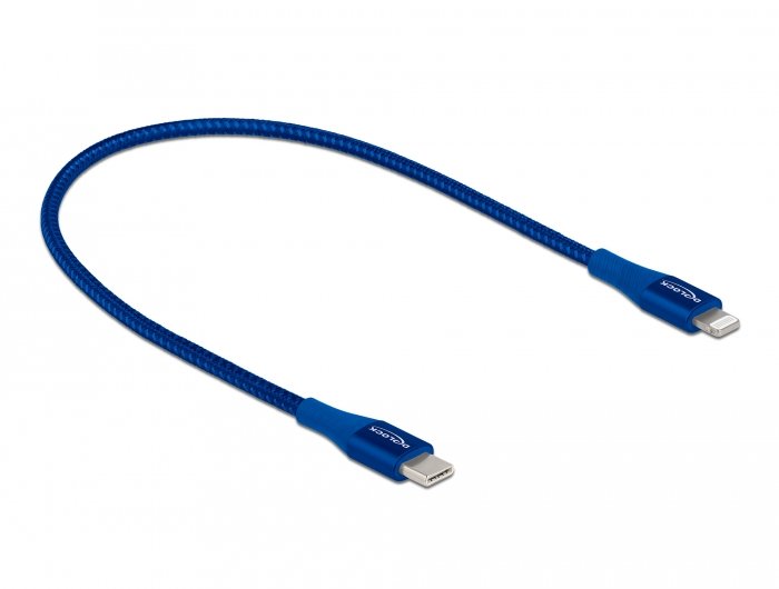 Delock Daten- And Cable Charging USB Type-c™ a Lightning™ Iphone™, Ipad™ And Ipod™ Blue 0,5M Mfi