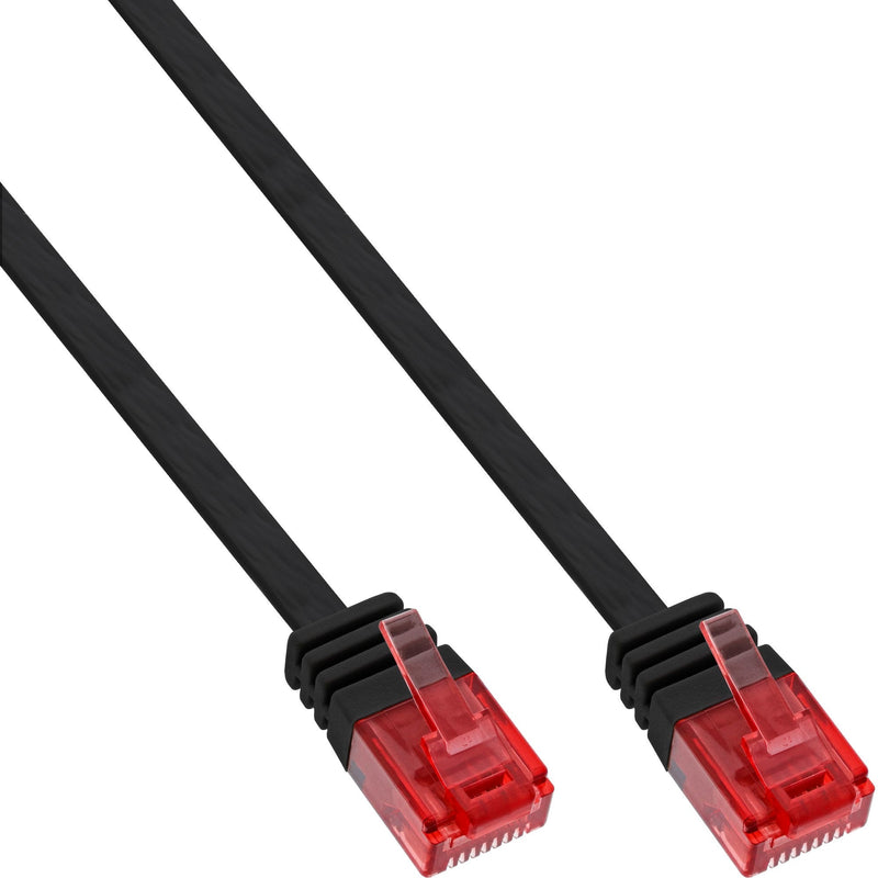 Inline Flat Ultraslim Network Cable U/UTP CAT.6 Gigabit Ready Black 1.5M