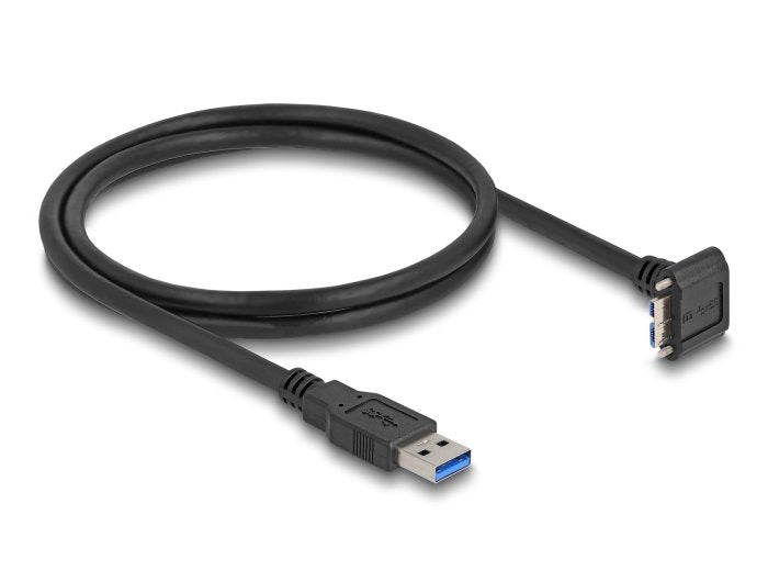 Delock 81030 USB 5Gbps USB Cable Tipo-a Male Recto a USB Micro-b Male Acodado 90° Hacia Abajo With Distance At