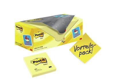 Post-it Blocs Notas 654 Canary Yellow 76X76 (no Encelofanados) Pack 20 — image 1
