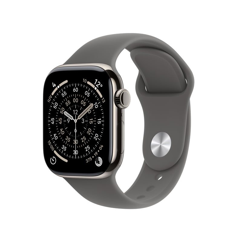 Apple Watch Series 11 GPS + Cellular 42MM Natural Titanium Case With Stone Grey Sport Band - M/L