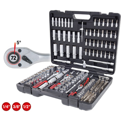 Ks Tools 1/4 +3/8 +1/2 Socket Wrench-set 195-PIECES — image 1