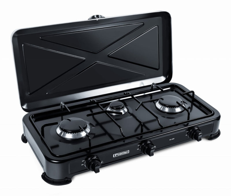 Promis KG300C Kitchen Gas 3 Quemadores, Black