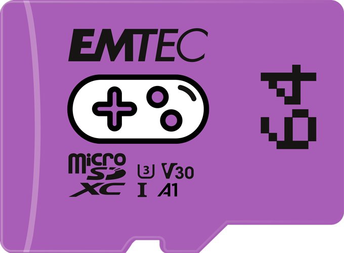 Emtec Tarjeta microSD 64GB Sdxc CL.10 UHS1 U3 V30 A1 Gaming ECMSDM64GXCU3G