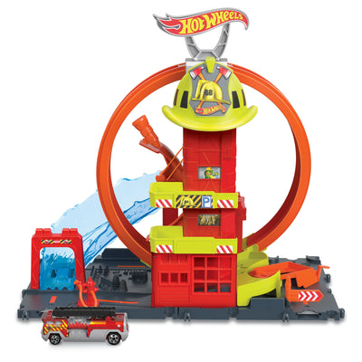 Hot Wheels City Super Fire Station, Rennbahn HKX41 — image 1