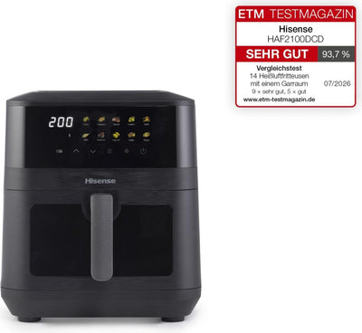 Fryer Air Hisense HAF2100DCD Sencillo 7,7 L 2100W Caliente Black — image 1