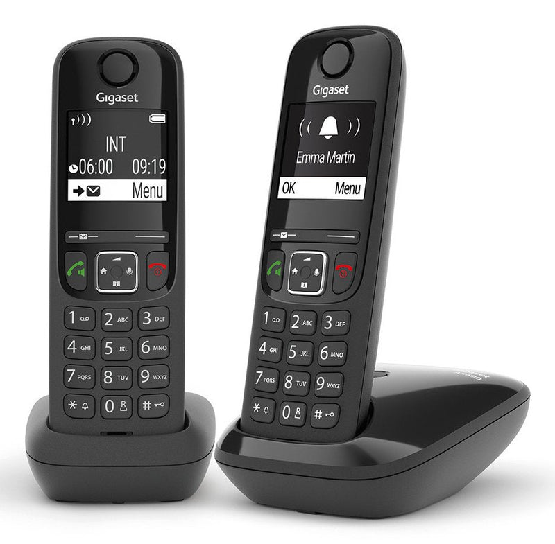 Gigaset AS690 Duo Phone Dect/Analógico Identificador Llamadas Black