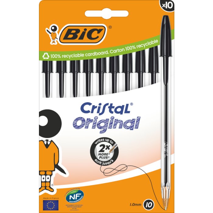 Pen Glass Black Blíster 10 Units