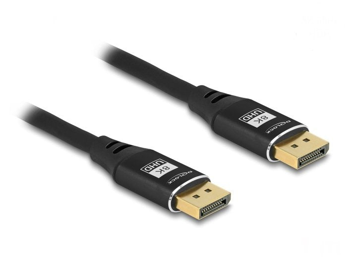 Delock 80623 Cable DisplayPort 8K 60 HZ 5M Black Metal