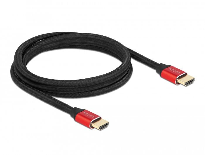 Delock HDMI Cable Ultra High Speed I 48Gbps 8K 60 HZ Red 2M Zertifiziert