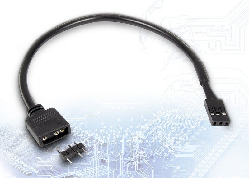 Adapter Inter-tech 1X 3PIN 5V RGB - 1X Connector Vdg, 20CM Retail