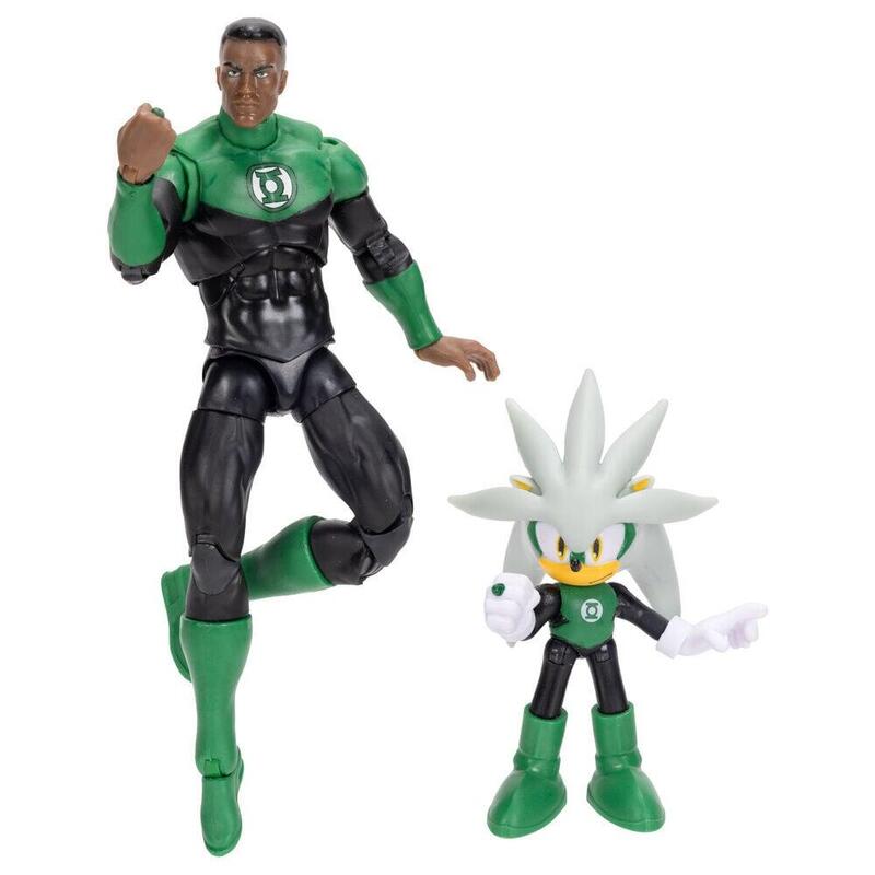 Figure Silver & Linterna Green Sonic The Hedgehog X DC Comics
