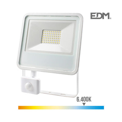 EDM Foco Projector LED 50W 3500LM 6400K Light Fria With Sensor Presence 23,8X4,5X19,2CM — image 1