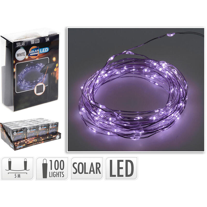 Garland Mled, Violet IP44, 100 Leds Solar, 5M. Basics