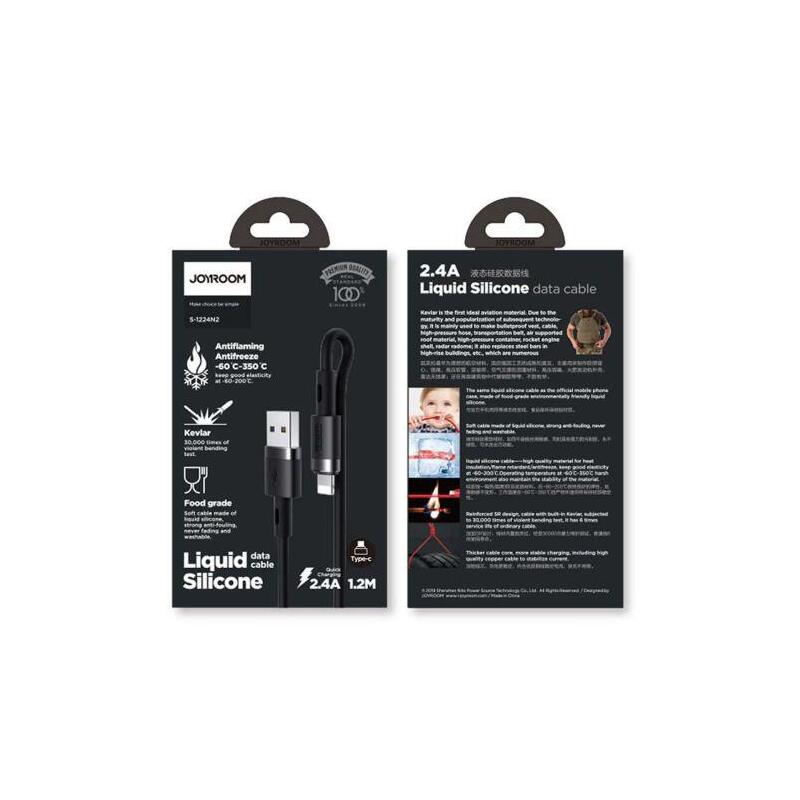 Joyroom Lightning - USB Cable 2.4A, 1.2M Black (S-1224N2)