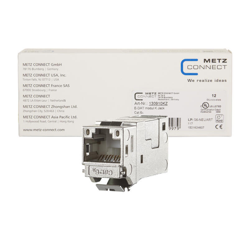 Metz Connect E-dat Módulo Keystone CAT.6A Jack 180°, 12ER Vpe