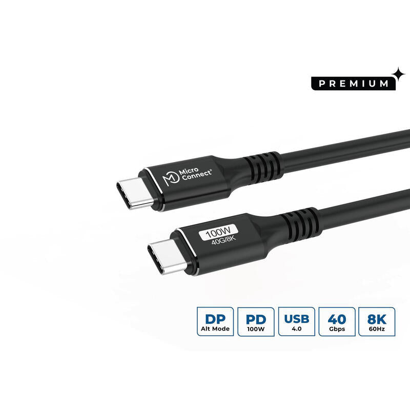 Microconnect USB4CC1 USB Cable USB4 Gen 3X2 1,2M USB C Black