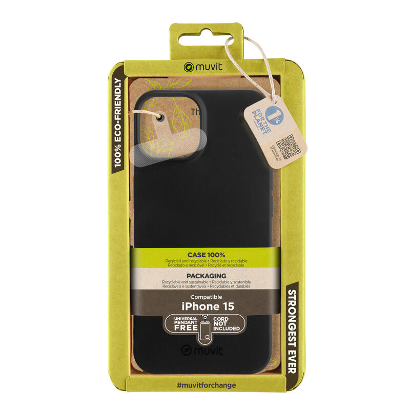 Muvit For Change Case Recycletek Compatible With Apple Iphone 15 Black