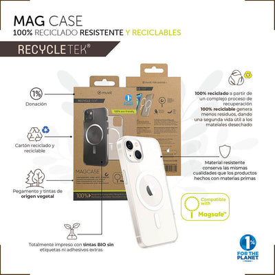 Muvit For Change Case Recycletek Magsafe Compatible With Apple Iphone 14 Transparent — image 1