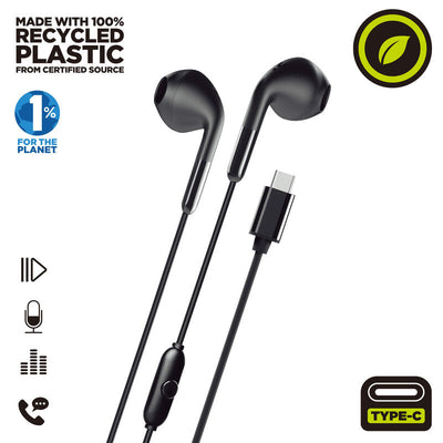 Muvit For Charge Headphones Stereo E58 Type-c Black — image 1