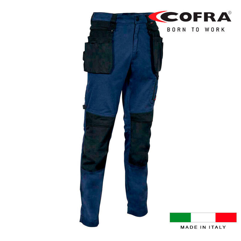 Cofra Trousers Kudus Blue Marino Black Size 38