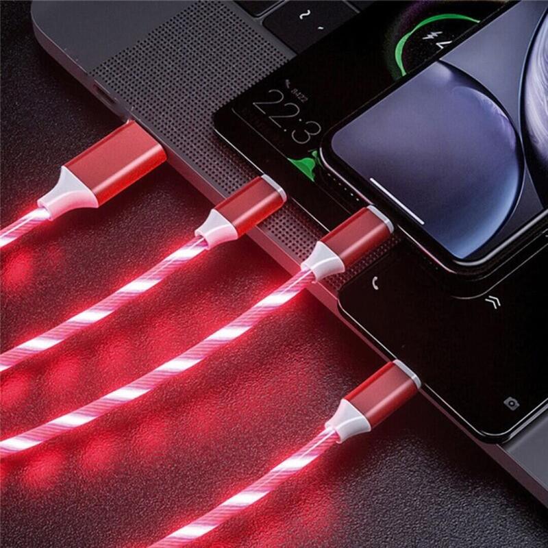 Platinet Cable Type-c Luces LED Red 1.5A 1M