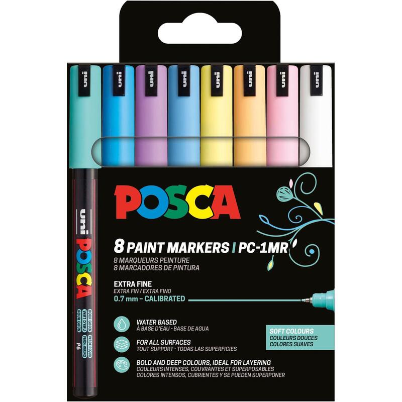 Posca Marker Uni PC-1MR 8ER Set Soft Col