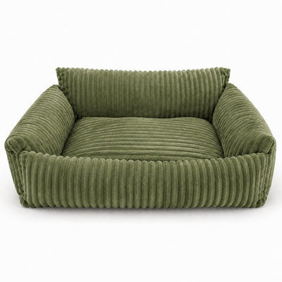 Lodie Corduroy Dog Sofa with Removable Cover – Green, L