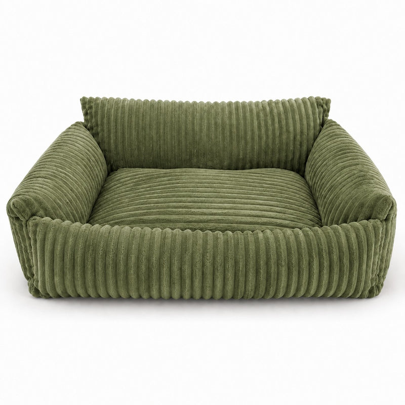 Lodie Corduroy Memory Foam Dog Sofa – Green, L
