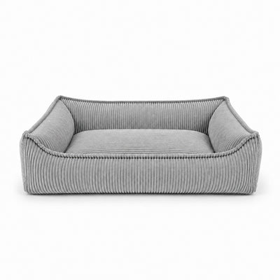 Nino Corduroy Memory Foam Dog Basket Bed – Cloud Grey, XS