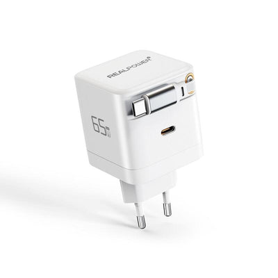 Realpower GaN Charger 65W BLANCO,65 Watt, 2X Type-c — image 1