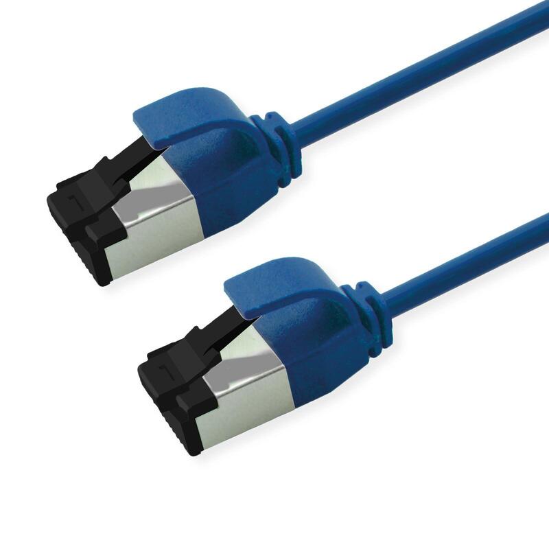 Roline S FTP Network Cable KAT.8.1, Slim, PoE, Blue 1M