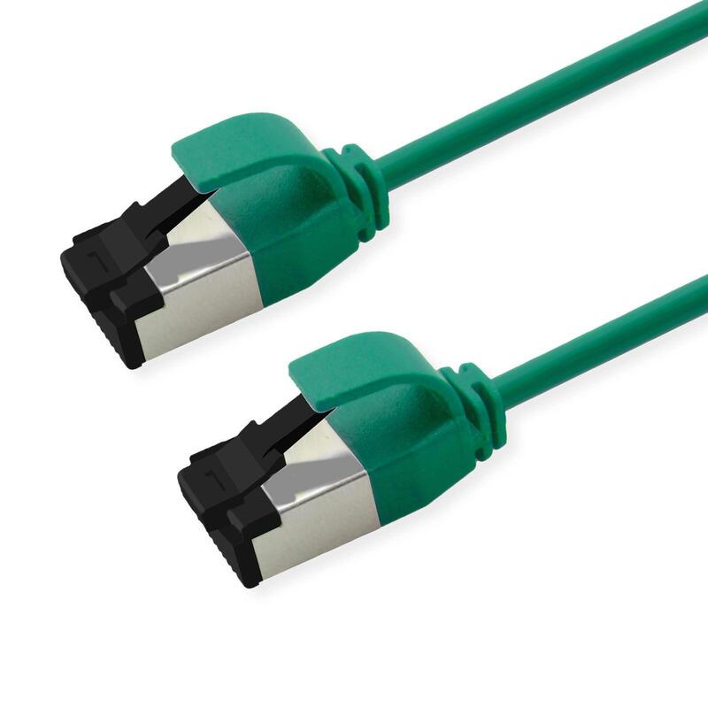 Roline S FTP Network Cable KAT.8.1, Slim, PoE, Gruen, 2M