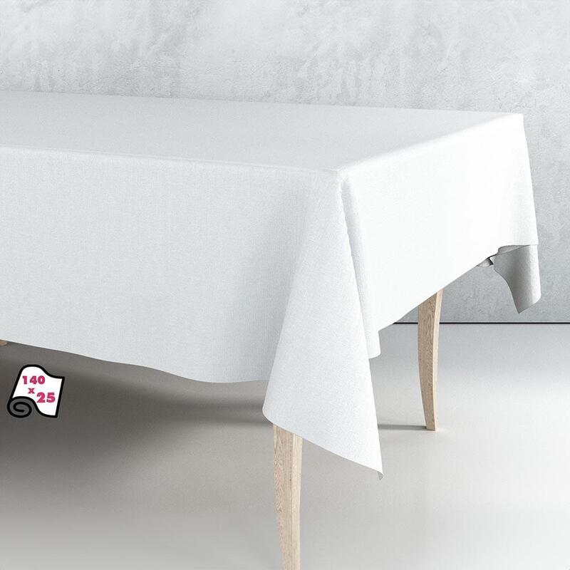 Roll Hule Tablecloth White Liso 1,40 X 25M