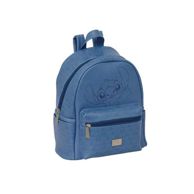 Safta Stitch Blue Mini Backpack - Bolsillo Front - Cremalleras With Double Tirador - Indoor Forrado - Hombrera — image 1