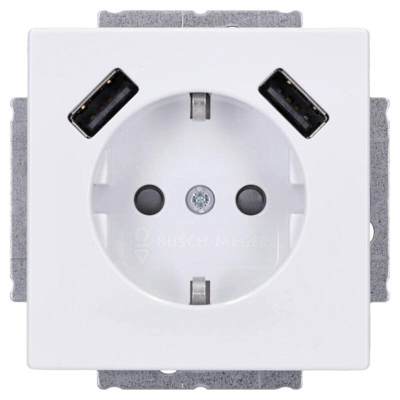 Schuko USB Socket Power 20 EUCB2USB-84 Body Only Busch-usb Estación Charging Studiowei