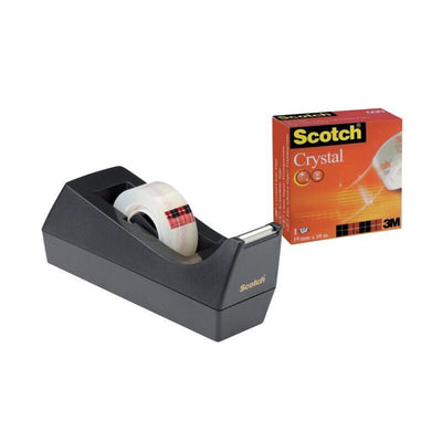 Scotch Dispensador Tape + 1 Roll Tape Adhesiva Crystal - 19MMX10M - Black — image 1