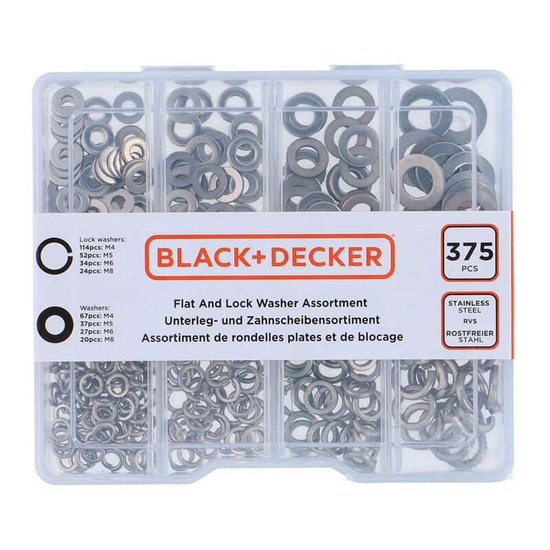 Negro + Decker Surtido Arandelas Planas Y Security